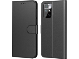 Capa Fecho Vídeo Para Xiaomi Redmi 10 4g 2022/2021 Hongwe. Pele Sintética Magnética