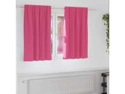 Vidaxl Cortinas Blackout Com Argolas 2 Unid. Rosa Brilhante Poliéster