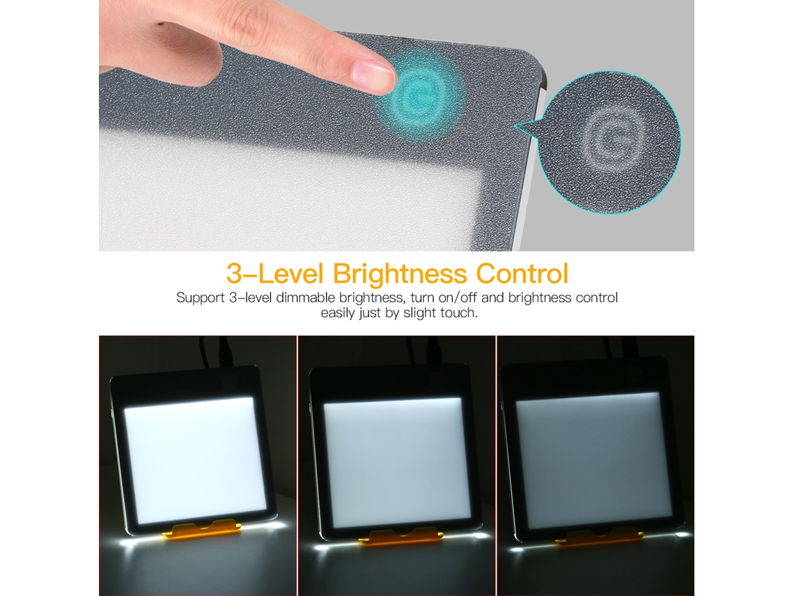 Lâmpada De Terapia De Luz 10000 Lux Sem Uv Com 3 Níveis De Brilho Ajustáveis E Suporte Para Casa E Escritório