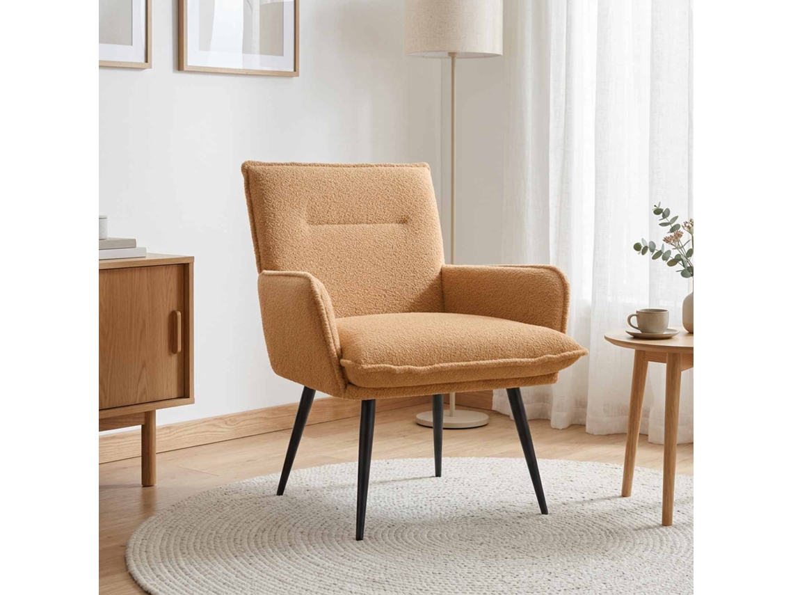 Vidaxl Poltrona Bege Bouclé