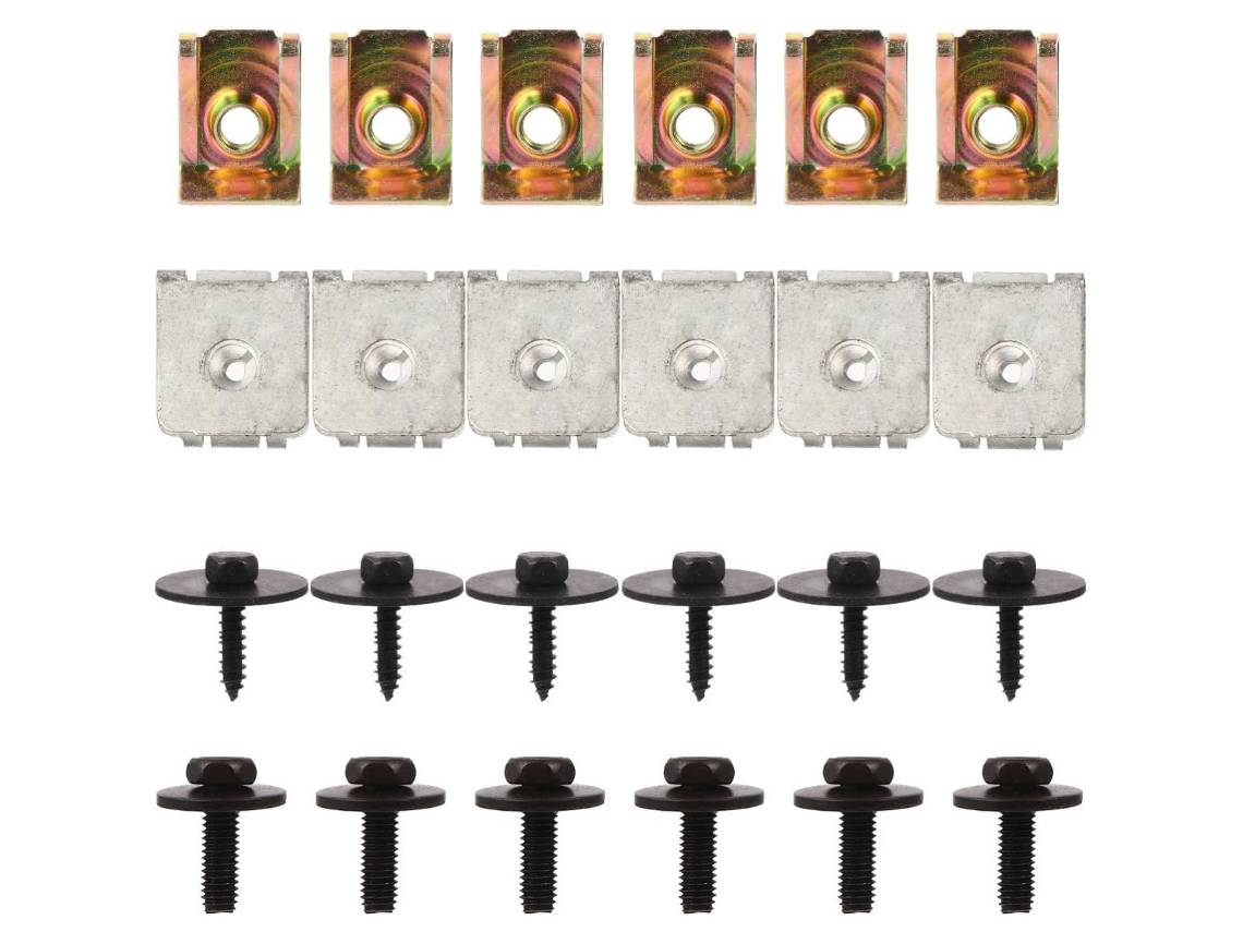 Conjunto De 24 Clipes De Aço Carbono Para Parafusos De Proteção Sob O Cárter Do Motor.