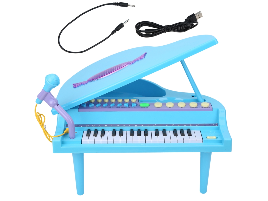Mali brinquedo Piano Elétrico 32 Teclas Instrumento Musical Educativo para Crianças