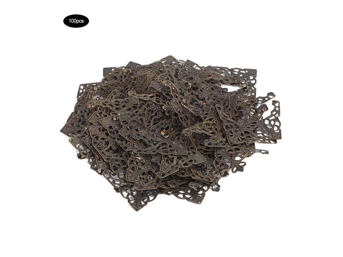 Acessórios Ferro Cantos Mesa Vintage Bronze Antigo 100 Peças