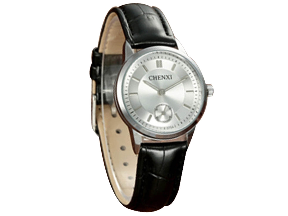 Reloj De Pareja Moda Dial Redondo Cuarzo Mujer Plata Carcasa Blanco