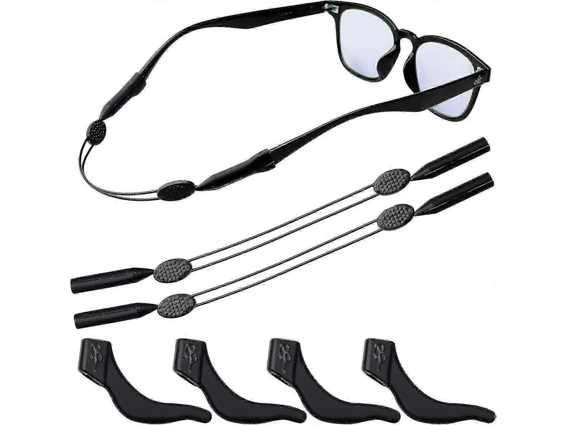 Pacote de 2 Correas Suporte para Gafas Sol, Correa Esportivas com 4 Ganchos Orejas, Retentor Ga Fas Antideslizante GOKOCO