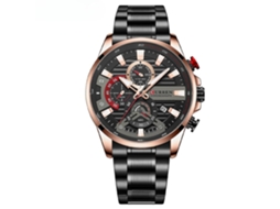 Relógio de Homem em Aço Inoxidável À Prova de Água para Negócios Analógico Quartzo Design de Moda Mostrador Concha Rosa Preto VEANXIN