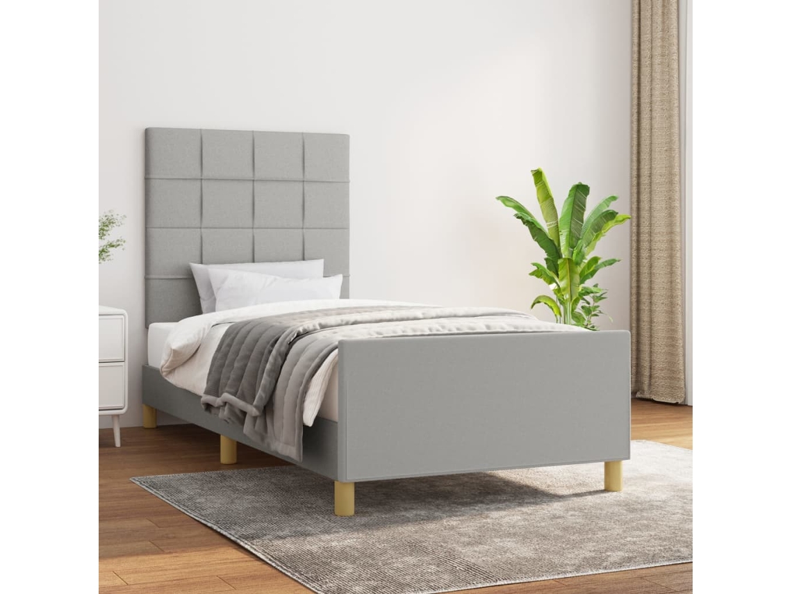 Vidaxl Estrutura De Cama Sem Colchão 80x200 Cm Tecido Cinzento-claro