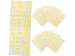12 Folhas De Adesivos De Pvc Multicoloridos Com Letras E Números Para Artesanato E Decoração. Gokoco