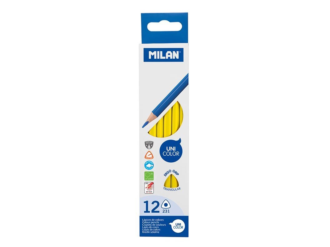 Lápis de Cor Triangulares MILAN Amarelo