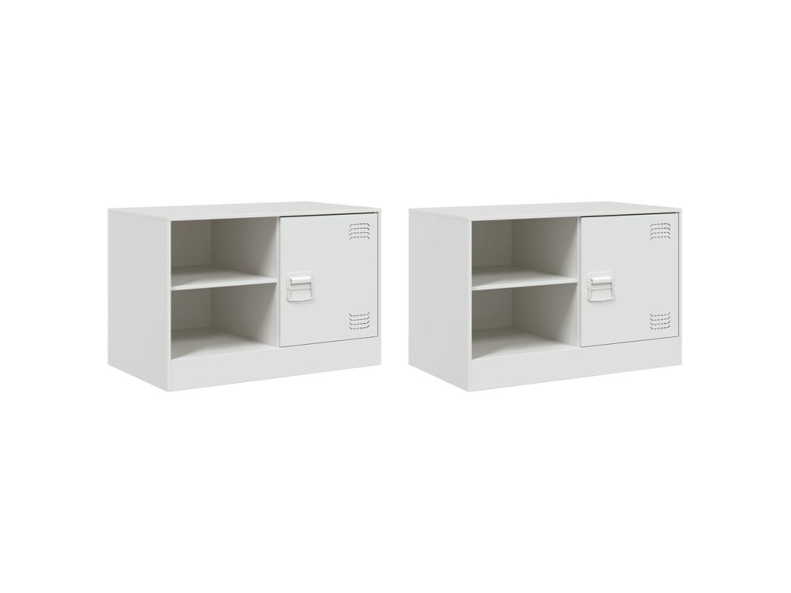 Móveis de Tv 2 Pcs 67x39x44 Cm Aço Branco MAISON EXCLUSIVE