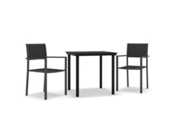 Maison Exclusive - 3 Pcs Conjunto De Jantar Para Jardim Preto
