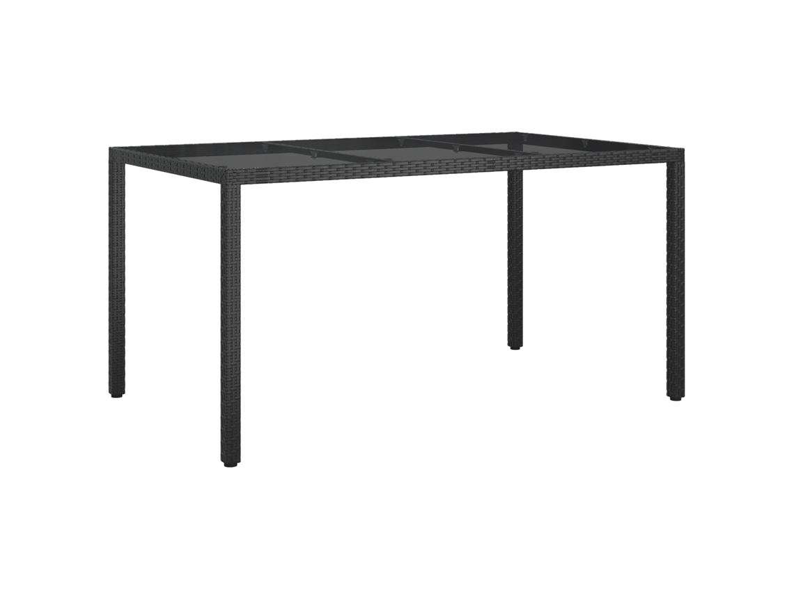 Conjunto 1 Mesas De Jardim Vidaxl Preto Vime Pe (150 X 90 X 75 Cm)