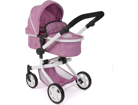 Carrinho de Bonecas Conversível Mika, Rosa Jeans Bayer Chic 2000