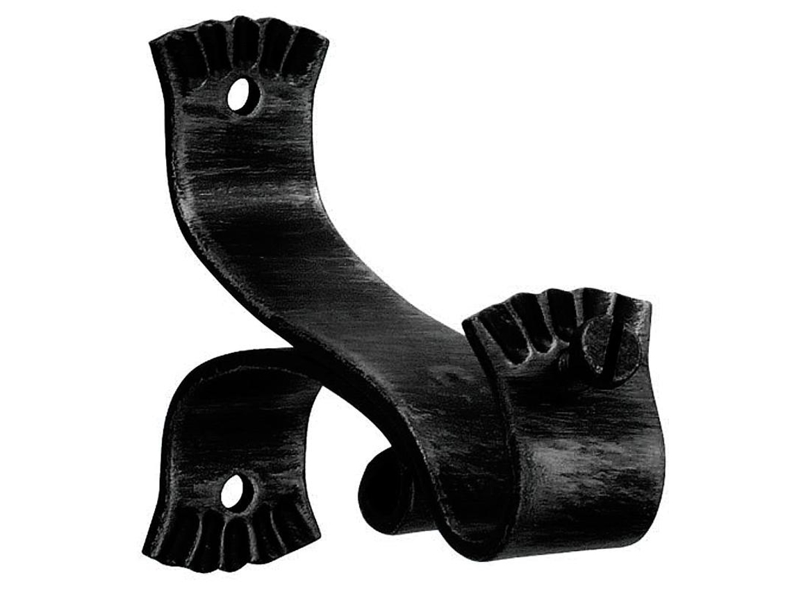 Soporte forja ø 20 mm. ola largo negro   juego 2 piezas
