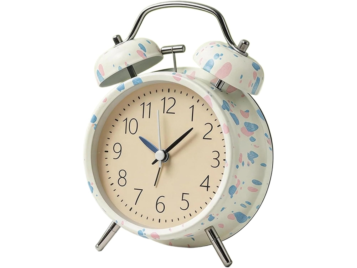 Despertador Metálico Com Visor Led E Luz Noturna, Mecanismo De Quartzo Silencioso Para Quarto Infantil, Escritório, Sala
