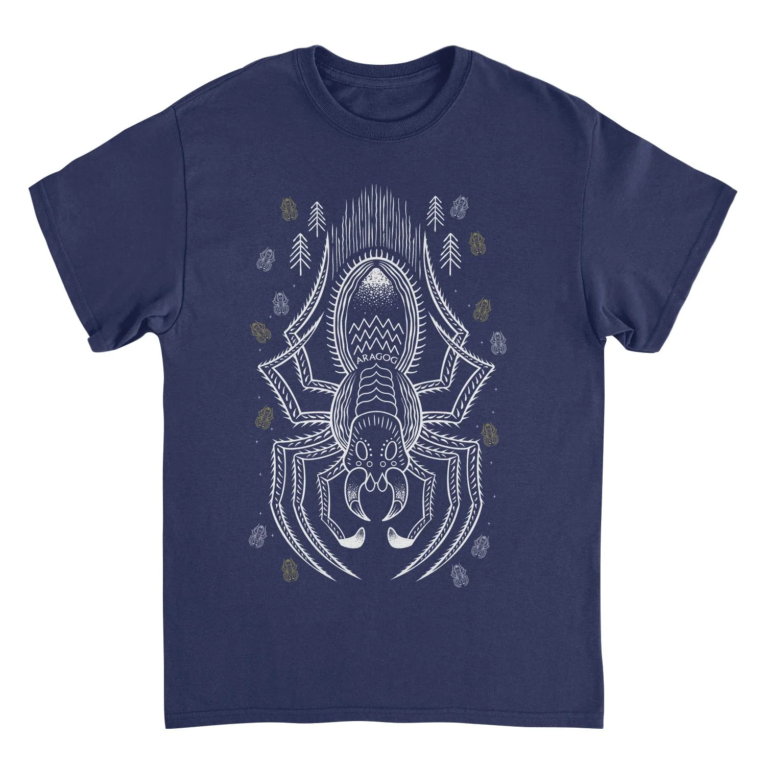 Rockinstone Harry Potter Aragog Minimalist Outline Navy T-shirt Size:l
