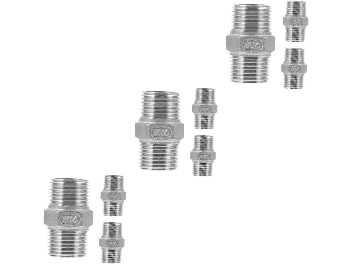 Conjunto De 9 Adaptadores De Aço Inox Para Mangueiras De 9 Polegadas Com Rosca Externa Para Ól