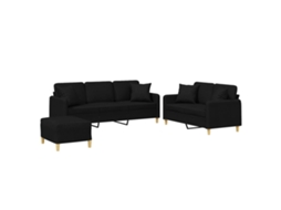 Sofa Set, Sofa Sets Vidaxl Preto Tecido (n/a)