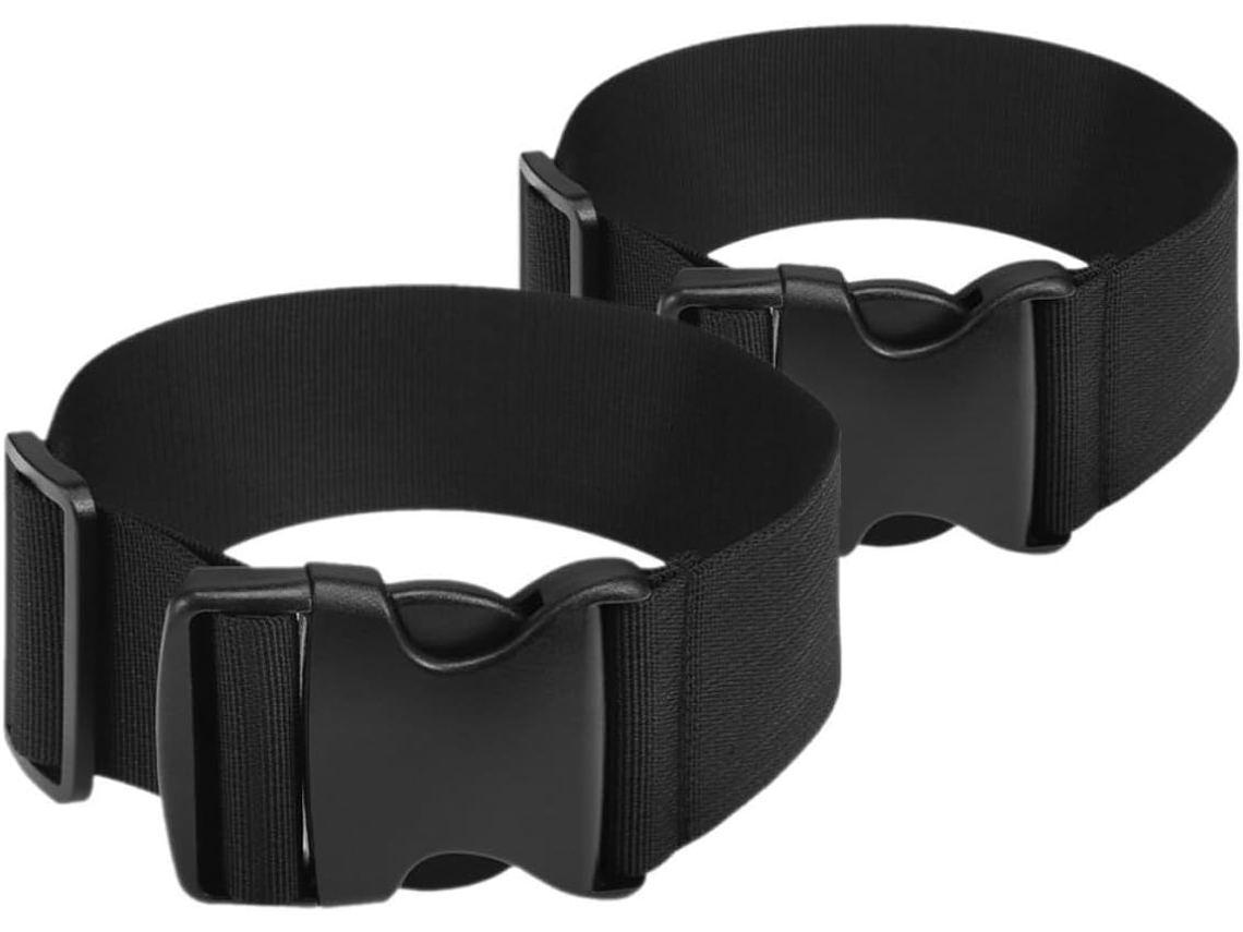 Conjunto De 2 Cintas Para Malas, Em Nylon Preto Com Fivela, Resistentes