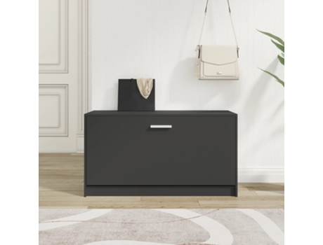 VIDAXL Banco Sapateira 80x24x45 cm Derivados De Madeira Preto