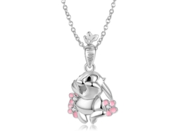 Colar de coelho em prata de lei 925 com esmalte, presente de aniversário para mulheres ou meninas, joia fofa de animal.