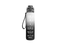 Garrafa De Água 1000ml Com Frases Inspiradoras, Design Funcional E Sem Bpa - Gradiente Verde Degradê Branco Cinza