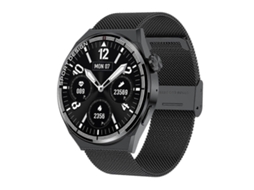 Relógio Inteligente Hdt Max Com Mostrador Preto De 1,60 Polegadas, Pulseira De Aço Milan, Resistência À Água Ip68 E Suporte Para Chamadas Bluetooth.