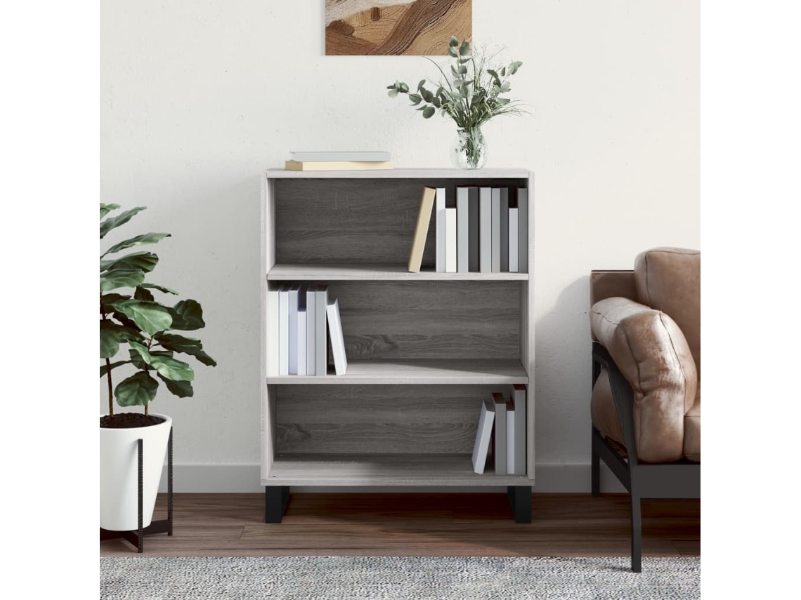 Gabinete de madera gris Sonoma con estantes