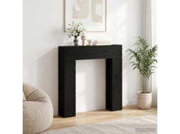 Vidaxl Moldura De Lareira Carvalho Preto 102 X 18 X 100,5 Cm