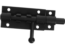 Trinco De Porta Em Aço Inoxidável 4 Polegadas, Preto, Resistente