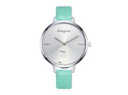 Relógio de Pulso Feminino Zhoulianfa de Quartzo com Pulseira de Couro Pu Estilo Leisure (mint)