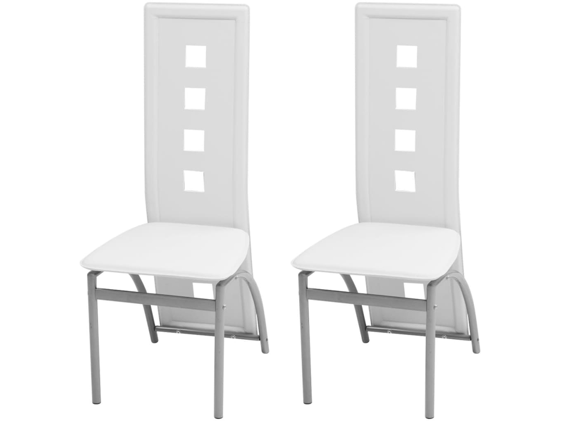 Vidaxl Cadeiras De Jantar 2 Pcs Couro Artificial Branco