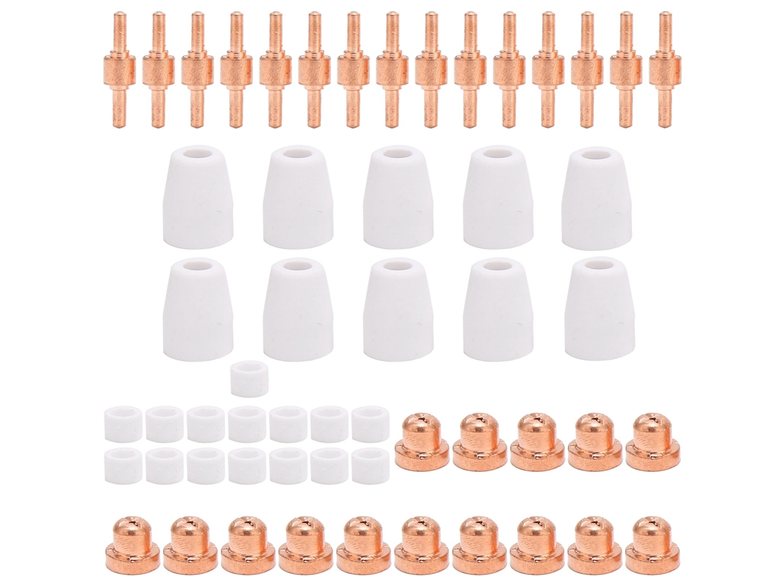 Kit De Pontas E Eletrodos Pt‑31 Cobre Vermelho 55 Peças Acessórios Para Máquinas De Solda