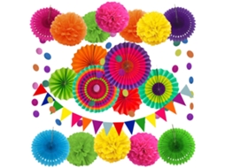 Kit de decoração para festas com 20 pompons de papel BRILVIBERA.