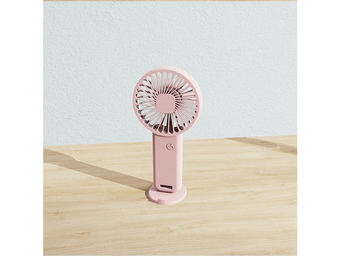 Ventilador Portátil MDUG recarregável, USB, pequeno, ideal para quarto ou mesa, silencioso (rosa)