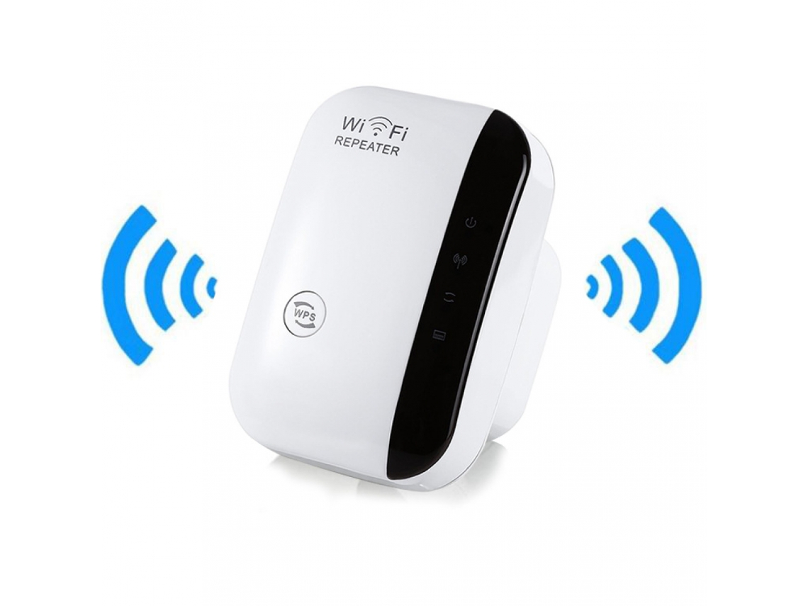 Repetidor sem fio de 300 m, amplificador de sinal Wi-Fi, extensor de alcance Wi-Fi para desktop e residências, Slowmoose branco