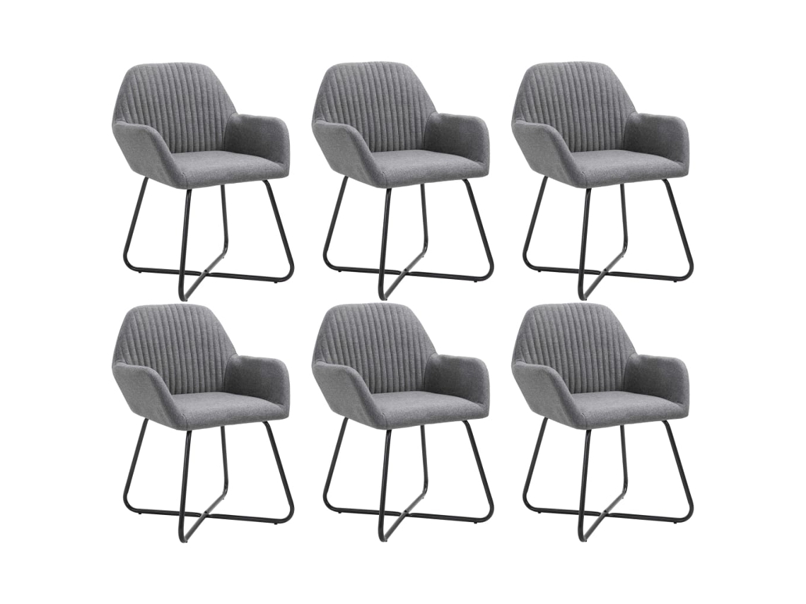 Dining Chair, Dining Chairs Vidaxl Cinzeto Tecido (n/a)