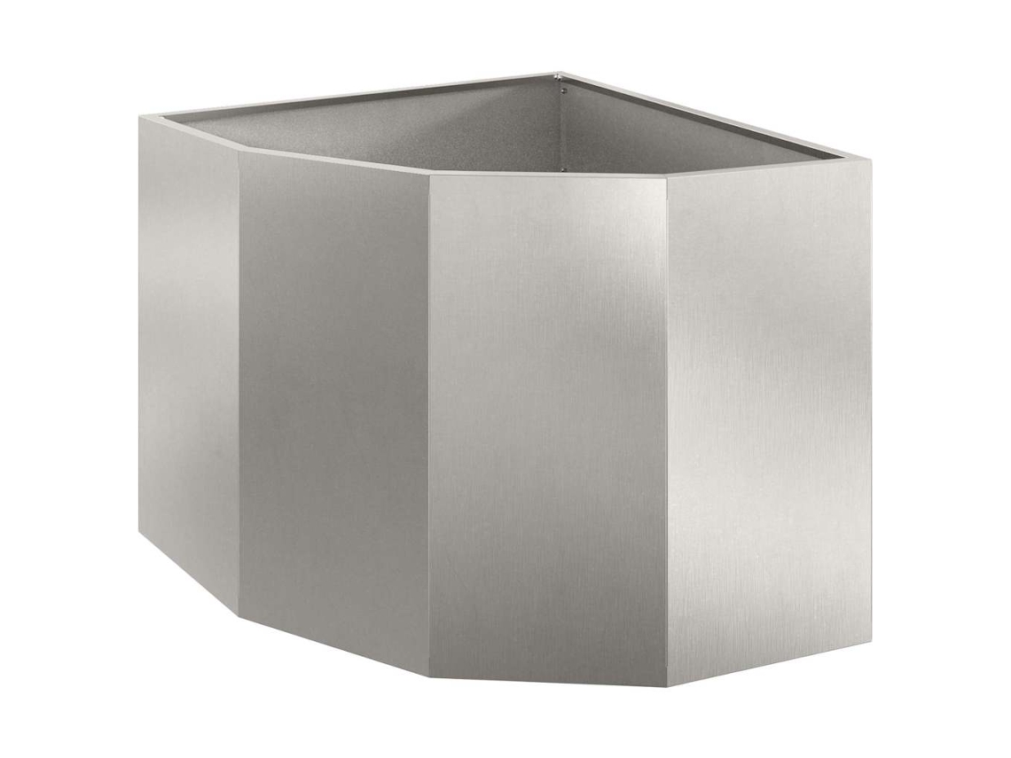 Vaso De Canto Prateado 60 X 60 X 50 Cm Aço Inoxidável Vidaxl