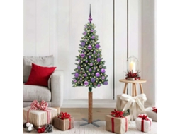 Vidaxl Árvore De Natal Slim Com 150 Leds Com Suporte Verde 150 Cm