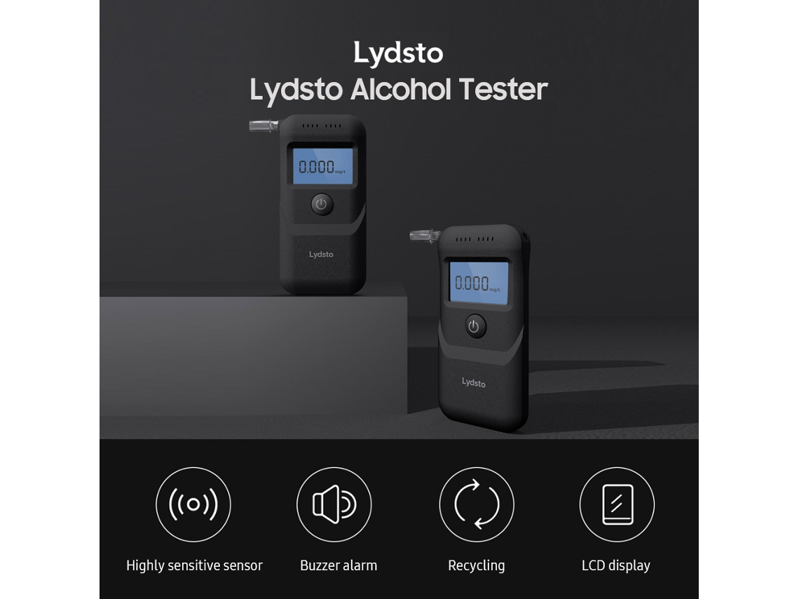 Detector De Alcohol Portátil De Alta Precisión Com Lcd, Alarme E Resposta Rápida Para Condutores Bêbados