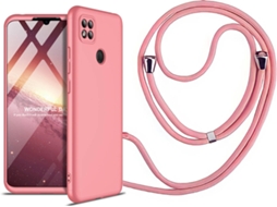 Capa Redmi 9C Slim Armor 360º com Fita Rosa