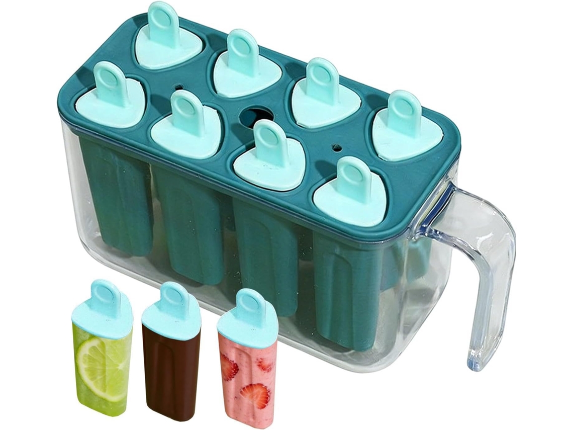 Formas De Picolé Reutilizáveis, Molde Para Freezer Com 8 Cavidades