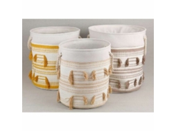 Conjunto de Cestas DKD HOME DECOR Poliéster Algodão Franjas Boho 43x43x45 cm