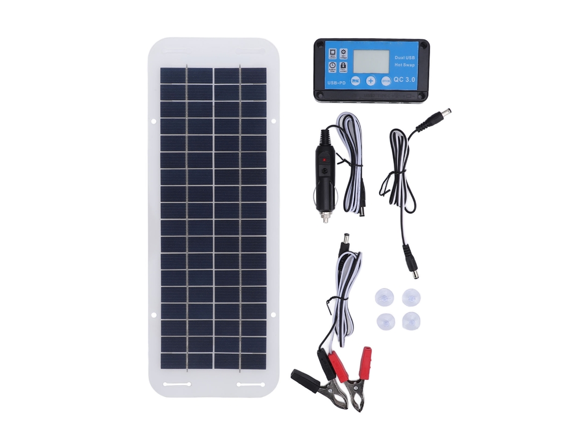 Painel solar de silicone policristalino Primerox 30w 100a com controlador 18v