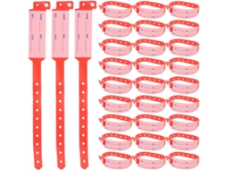 Pulseiras De Identificação Descartáveis Holibanna Para Pacientes Adultos, Tamanho Ajustável, Vermelhas, Pacote Com 100 Unidades