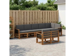 Vidaxl Conjunto De Sofás Para Exterior 8 Unid. Natural E Antracite