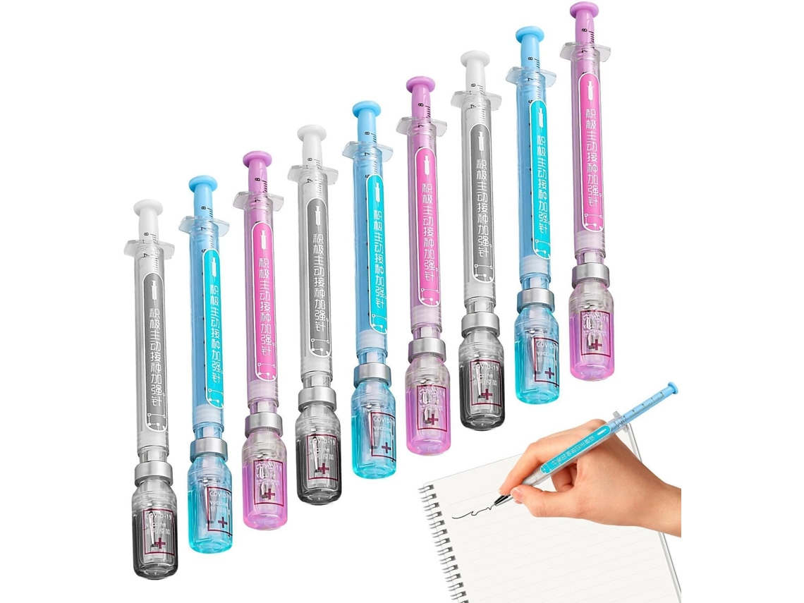 Conjunto De Canetas Em Gel, Tinta Preta, 9 Peças, Coleção Escrita