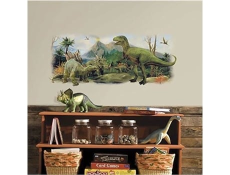 Decalque De Parede Com Cena De Dinossauro Gigante Roommates, Multicolorido