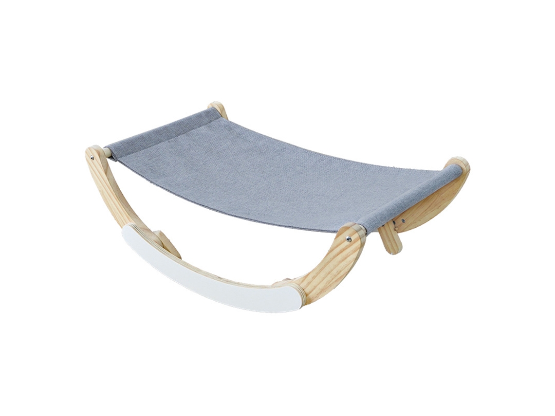 Casinha para Gatos, Cama para Animais de Estimação, Cadeira de Balanço de Madeira Maciça, Cadeira 2 em 1 e H AQUAFORGE