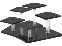 Suporte De Acrílico Preto 5 Níveis Favomoto Para Exibição Estatuetas, Prateleira De Exibição Em Vários Níveis, Suporte